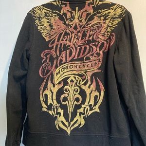 Women’s Harley Davidson zipper jacket/ heavy swaetshirt